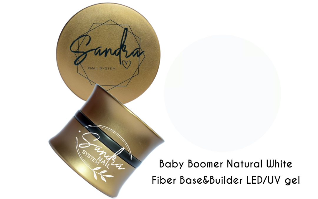 Baby Boomer Natural White Fiber Base&Builder LEDUV gel Sandra Nails
